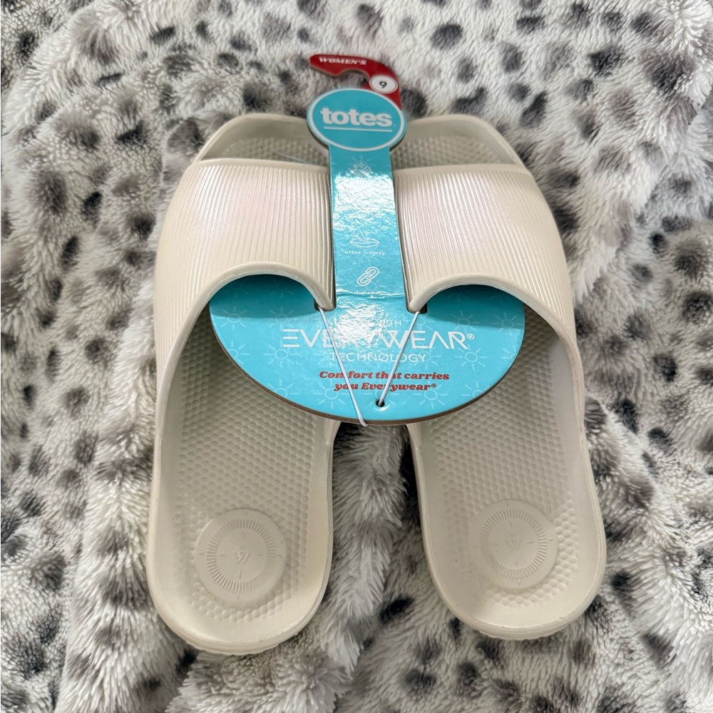 NWT Totes Iridescent Slides for Women